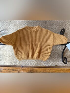 Mama boutique Cozy Knit Crewneck Sweater - Mustard Yellow NWT 6-9 mos